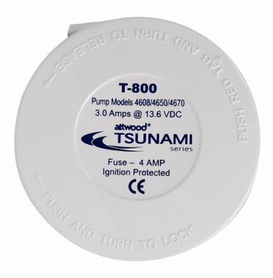 Помпа трюмная Tsunami T800. 12В, 2.5 А. Мощность - 52 л/мин., Шланг - 19 мм. Attwood