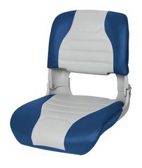 Сиденье складное Premium класса. Серо/синее. Ширина - 470 мм