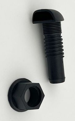 Вентиляционная головка из полиамида. Черная. Врезка Ø20 мм. Для шланга 16 мм