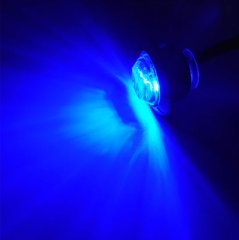 Фонарь-подсветка. Свет синий. LED. Ø 28 мм. Водонепроницаемый. Корпус - пластик/резина. 12 В