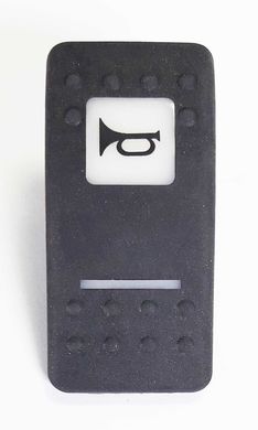 Клавиша-накладка со светящимся символом - "ГОРН". Прорезинена. Черный. Размер 49 x 24 мм