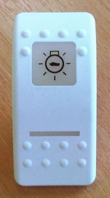 Клавиша-накладка со светящимся символом - "Навигационные огни". Пластик. Белый. Размер 49 x 24 мм